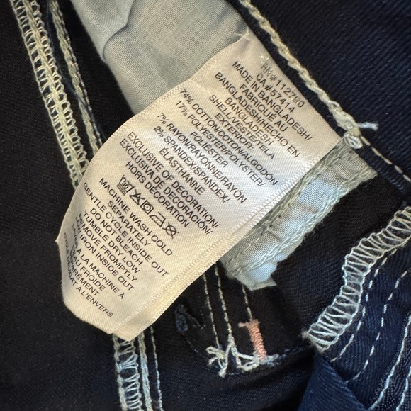 True Religion Jennie Curvy Mid Rise Super Skinny Dark Wash Jeans Size 26 NWT - Picture 10 of 10